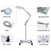 Générique Magnifier Rolling Floor Stand Magnifying Adjustable Swivel Arm Lamp Loupe 8X Magnification for Skincare Beauty Mani