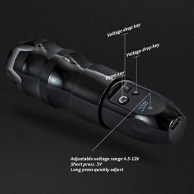 2 en 1 Stylo de Tatouage sans Fil Rotatif 2400 MAh Moteur sans Fil Affichage LED Alimentation Stylo de Machine à Tatouer, For