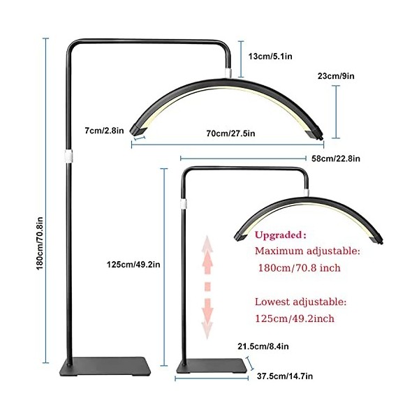 CHEWO Nouvelle Mise à Niveau Lash Light pour Extensions de Cils, Lampe de Lune LED avec Support de téléphone et Objectif Macr