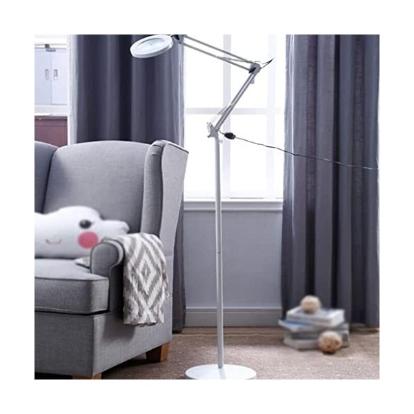 CHEWO Lampe à cils, lampe de table à miroir grossissant réglable avec protection des yeux 100 LED, gradation à deux vitesses,