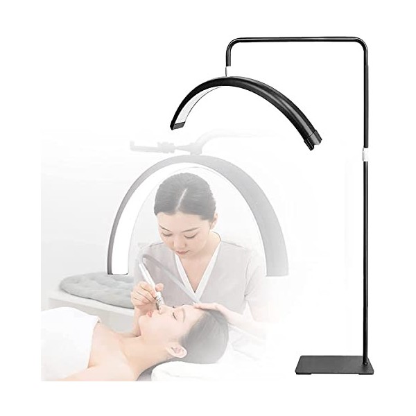 CHEWO Lampe de tatouage au sol pour extensions de cils, lampe à cils demi-lune en forme de U, 30 W à intensité variable 3000 