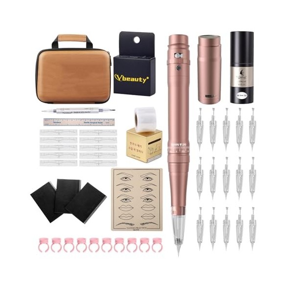 Kit de machine tout-en-un flottant pour tatouage de sourcils, eye-liner, lèvres, ensemble de baïonnette de tatouage sans fil 