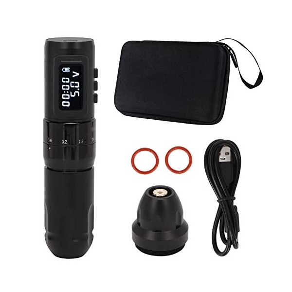 Machine à Cartouche de Tatouage à Batterie Rotative avec Alimentation sans Fil 2400mAh Digital 2.0‑4.0mm 10000RPM Équipement 