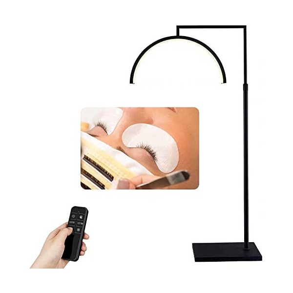 CHEWO Lampe de maquillage, lumière de cils demi-lune 36 W, lampadaire LED avec bras oscillants réglables à 360 degrés, lampe 