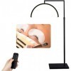 CHEWO Lampe de maquillage, lumière de cils demi-lune 36 W, lampadaire LED avec bras oscillants réglables à 360 degrés, lampe 