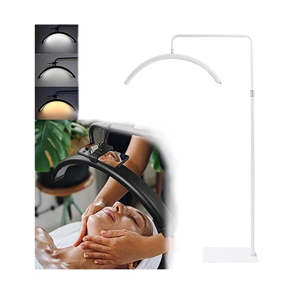 CHEWO Lampe à cils demi-lune pour extensions de cils, lampadaire LED pour esthéticiennes, lampe dextension de cils Tattoo Li