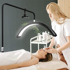 CHEWO Lampe de Cils Demi-Lune LED, Lampe de Cils sur Pied, lumière desthéticienne, lampadaire de beauté à intensité Variable