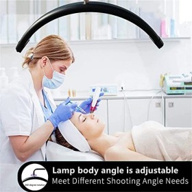 CHEWO Lampe de Cils Demi-Lune LED, Lampe de Cils sur Pied, lumière desthéticienne, lampadaire de beauté à intensité Variable