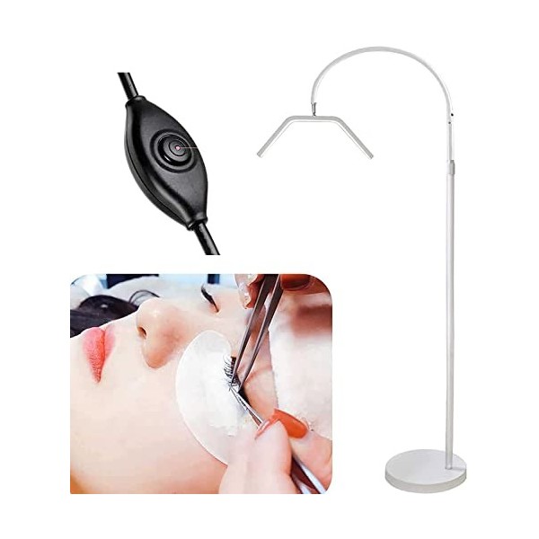 CHEWO Lampe de maquillage, lumière de cils, lumière de cils à col de cygne réglable à 360° avec variateur continu, ensemble d