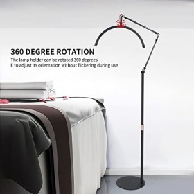 Lampe de remplissage demi-lune, 20W 3000‑6000k luminosité réglableLED lampe vidéo 360 ° rotation base beauté lampadaire avec 