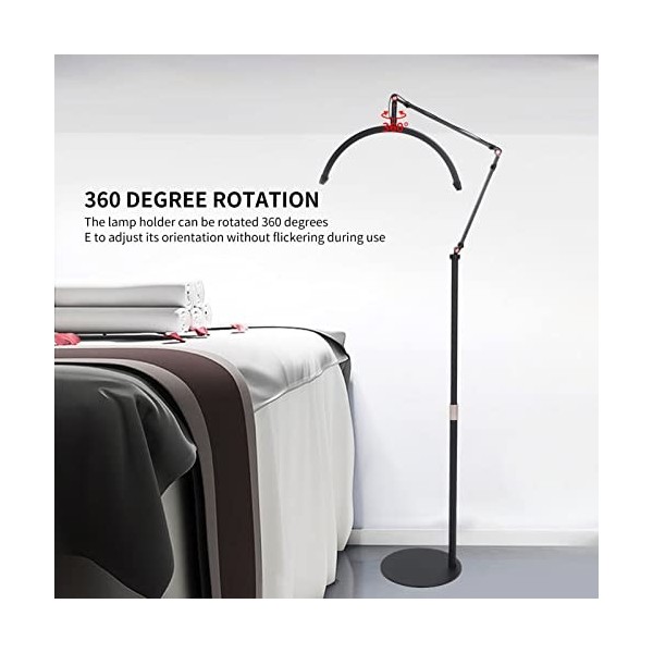 Lampe de remplissage demi-lune, 20W 3000‑6000k luminosité réglableLED lampe vidéo 360 ° rotation base beauté lampadaire avec 