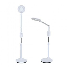 Lampe de tatouage professionnelle pour salon de beauté 130 LED, Lumière froide sans ombre Loupe 8X Lampe de sol pour cils, Ut