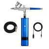 Pistolet à Peinture 32 PSI Bleu Couleur Aérographe Compresseur Rechargeable sans Fil Soins de La Peau Tatouage Nail Beauté Ma