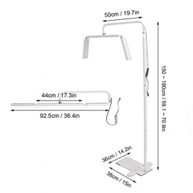 Lampe de Sol Pliable à LED Blanche 36 Pouces 40 W avec 3200k-5600k, Lampe de beauté Portable en Demi-lune avec 10 Vitesses po