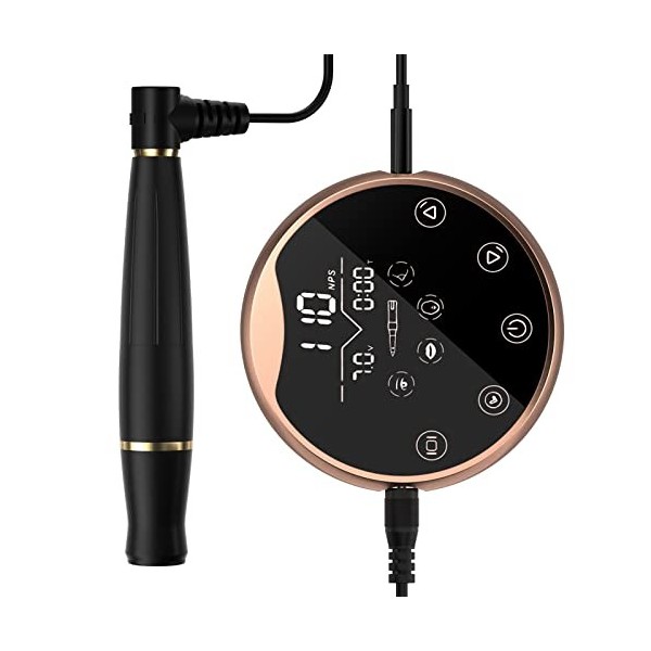 TPARIS Machine À Tatouer, Stylo De Tatouage Eyeliner pour Les Lèvres des Sourcils, Contrôleur De Vitesse Réglable 12000 R/m, 