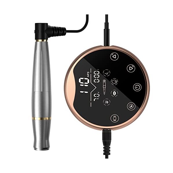 TPARIS Machine À Tatouer, Stylo De Tatouage Eyeliner pour Les Lèvres des Sourcils, Contrôleur De Vitesse Réglable 12000 R/m, 