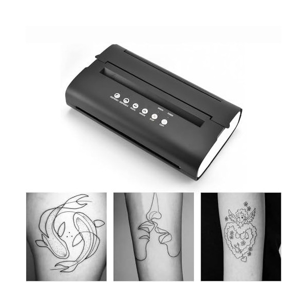 MOUNW Imprimante de Pochoir de Tatouage, copieur Thermique de Transfert de Tatouage Portable, Rechargeable Compatible pour té