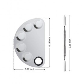 EVANEM N/A Palette de mélange à 5 puits, Plateau de Palette de mélange en métal en Acier Inoxydable avec spatule, Outil dart