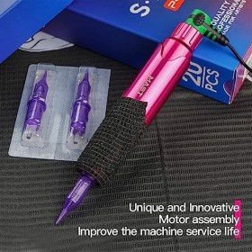 TAMNAN Kit de Maquillage Permanent for Stylo à tatouer Rotatif Professionnel avec Alimentation à Affichage LED et Aiguilles à