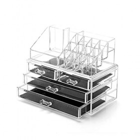 Yxxc Stockage et Stockage de cosmétiques en Acrylique, unité cosmétique empilable à 2 Couches est idéale pour Afficher des pi