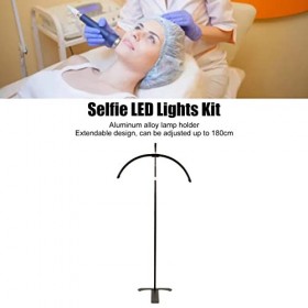 PoNPeD Lampadaire LED à Cils, Lampe Demi - Lune allongée à Cils, Lampe de vidéographie de Studio réglable avec Support de tél