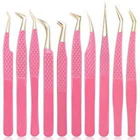 WODMB Tweezers de Cils antistatiques Non magnétiques Pincet Pince Extension du Cils Twezer de Maquillage de Fermeture