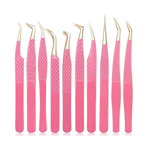 WODMB Tweezers de Cils antistatiques Non magnétiques Pincet Pince Extension du Cils Twezer de Maquillage de Fermeture