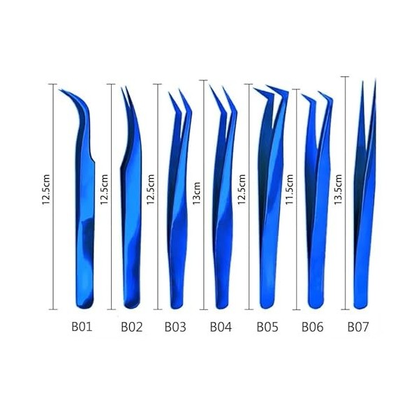 WODMB Volume for Cils Twezers en Acier Inoxydable Tward Tweeze Haute précision Twezers Extensions de Cils personnalisés Custo