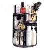 Rotating Cosmetic Storage Box Lipstick Skin Care Dressing Table Desktop Finishing Rack Color : Black Practical