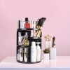 Rotating Cosmetic Storage Box Lipstick Skin Care Dressing Table Desktop Finishing Rack Color : Black Practical