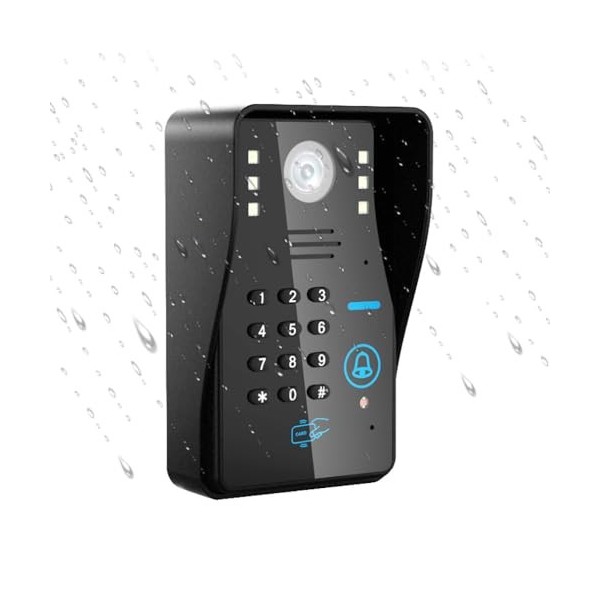 Sonnette de téléphone vidéo sans fil WIFI HD 720P, sonnette dinterphone visuel sans fil réseau, carte de contrôle daccès pa