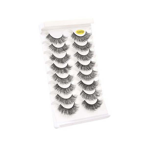 UAMOU 5/50 boîtes de cils en bande russe DD Curl cils 8 paires de cils de vison 3D Extension de faux cils naturels moelleux C