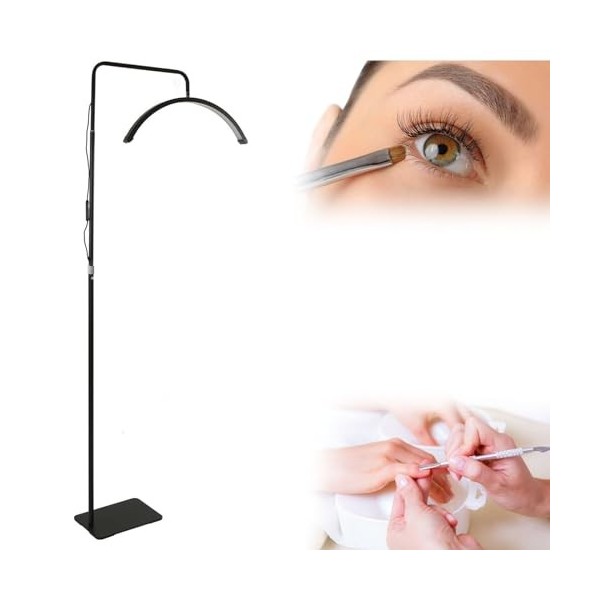 Lampe de stand de cils LED, lampe demi - lune dextension de cils, éclairage de beauté, soins de la peau, cils, sourcils