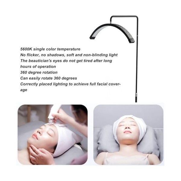 Lampe de stand de cils LED, lampe demi - lune dextension de cils, éclairage de beauté, soins de la peau, cils, sourcils