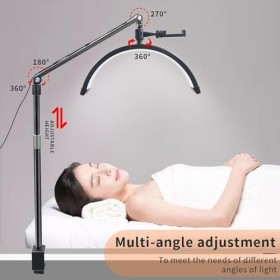 Crescent LED stand Light 36W pour la beauté et la création de contenu: idéal pour les extensions de cils, les soins de la pea