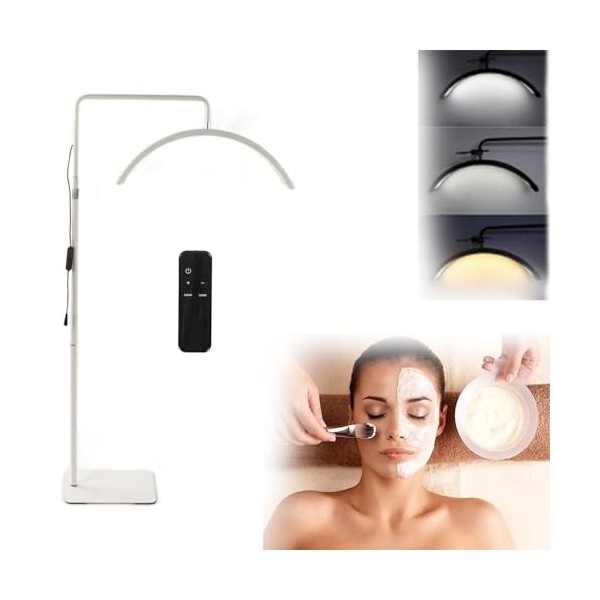 PoNPeD Lampadaire LED, Lampe en Forme de Demi - Lune pour la beauté, Les Soins de la Peau, Les Sourcils, la création de Conte