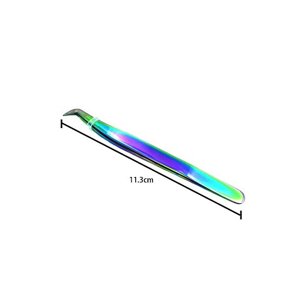 EYHLKM Coiffures à cils Twezers Straight Curved Cobs Twezer en acier inoxydable Antistatique