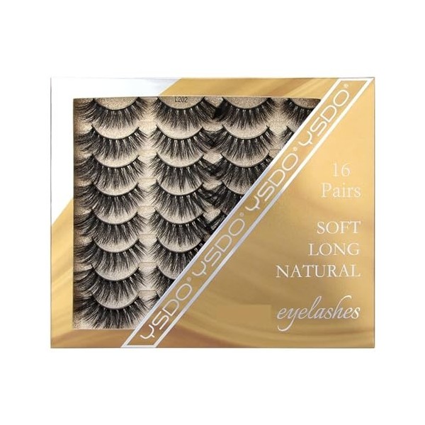 UAMOU 5/10/30 boîtes 3D Faux cils de vison naturel épais longs Faux cils dramatiques Faux cils Extension de cils Cheerfully 