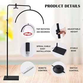 OXFUZZ LED Lash Light pour Extensions De Cils EsthéTiciennes, 3000k-6000k TempéRature De Couleur RéGlable Lampadaire LED avec