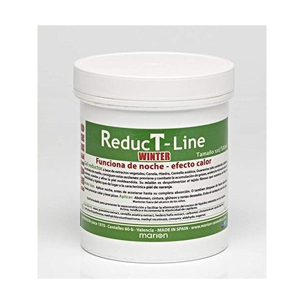 Gel anti-cellulite REDUCT-LINE Amincissant Effet CHALEUR XXL. à Base dextraits végétaux : Cannelle, Centella, Lierre, Guaran