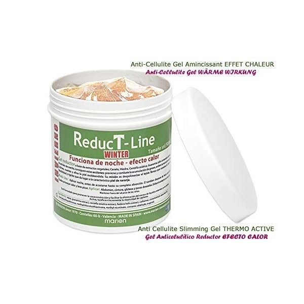 Gel anti-cellulite REDUCT-LINE Amincissant Effet CHALEUR XXL. à Base dextraits végétaux : Cannelle, Centella, Lierre, Guaran