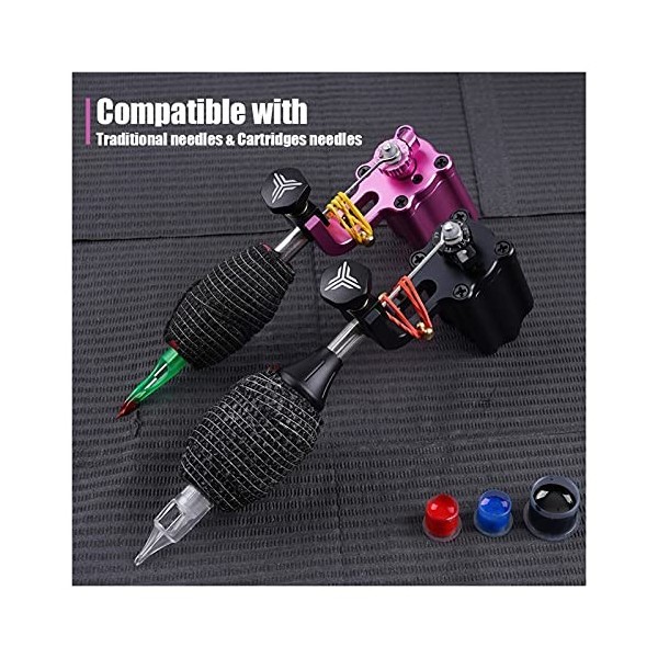 Machines à tatouage Course ajustable 5mm RCA Direct Direct Rotary Tattoo Set Machine dalimentation OLED Afficheur Pistolet à