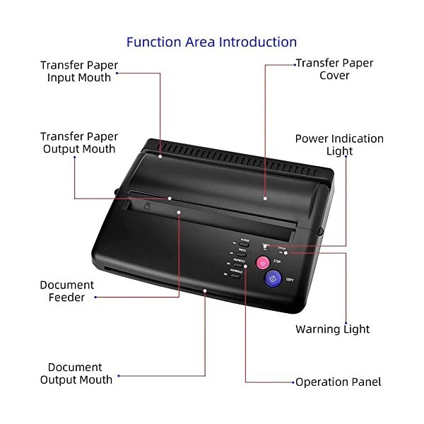 FURLOU Imprimante de copieur Professionnelle Kit de Tatouage Thermique imprimante de copieur, Machine de Transfert de Tatouag