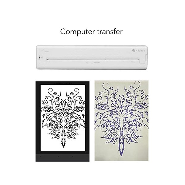 Imprimante de Tatouage, Machine de Transfert de Tatouage Fil pour Tatoueur pour Magasin WHITE 