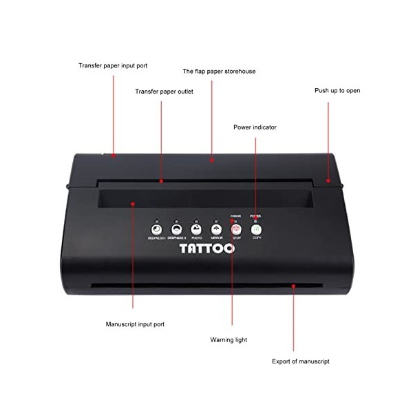 Imprimante de Transfert de Tatouage, Machine de Transfert Attoo 100-240 V, Faible Bruit, Haute Vitesse pour Salon Prise UE 