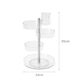 Rotating Makeup Organizer 360 Adjustable Cosmetic Carousel Spinning Holder Rack Dressing Table Desktop Skin Care Product Stor...