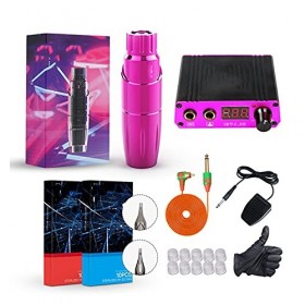 Machine à Tatouer, Kit de tatouage RotaryPen Mini Machine Couleur Cartouche dalimentation LCD