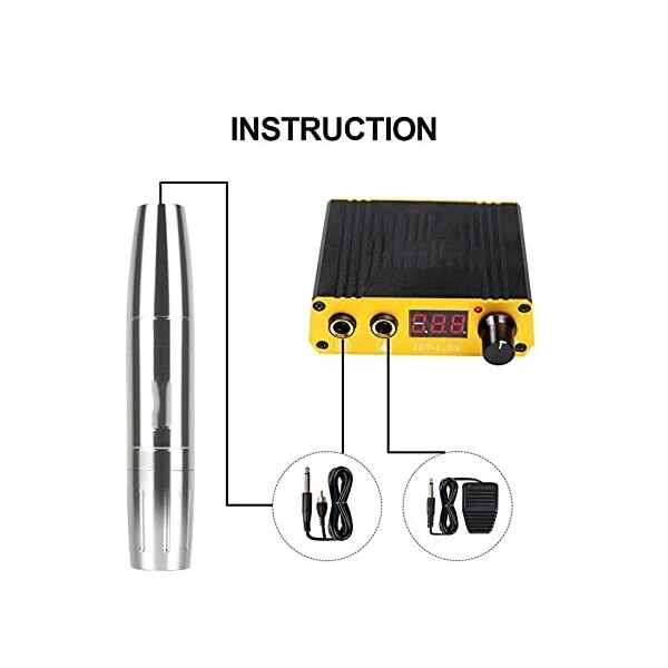 PRODCA Machine à Tatouer, Tatouage Machine Gun Kit Kit Moteur Rotary Rotary Pen Power Aiguilles Set de Maquillage Permanent