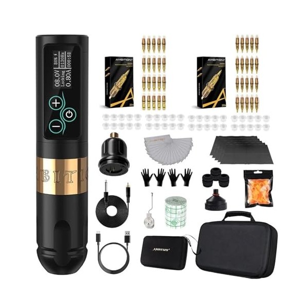 INGKE Batterie Tatouage kit Machine Tatouage Ensemble stylos Tatouage Complet 2400mah Stylo Rotatif Tatouage RCA pour lart c