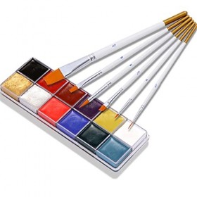 Karfri 12 couleurs Huiles Halloween Makeup Face Couleur Corps Paint Couleurs dramatiques, Facile à nettoyer Color : Clear ,